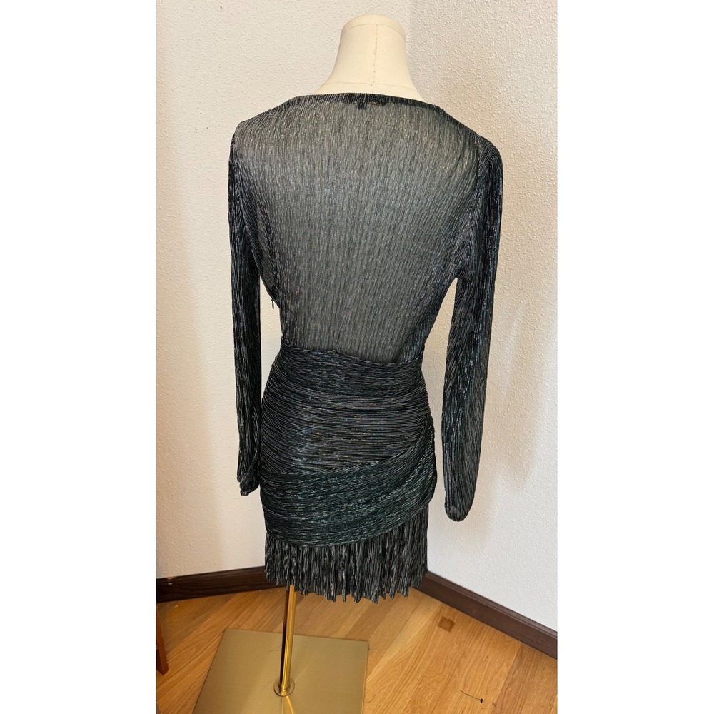 Maje Rayane Lurex Pleated Mini Dress - Picture 5 of 8